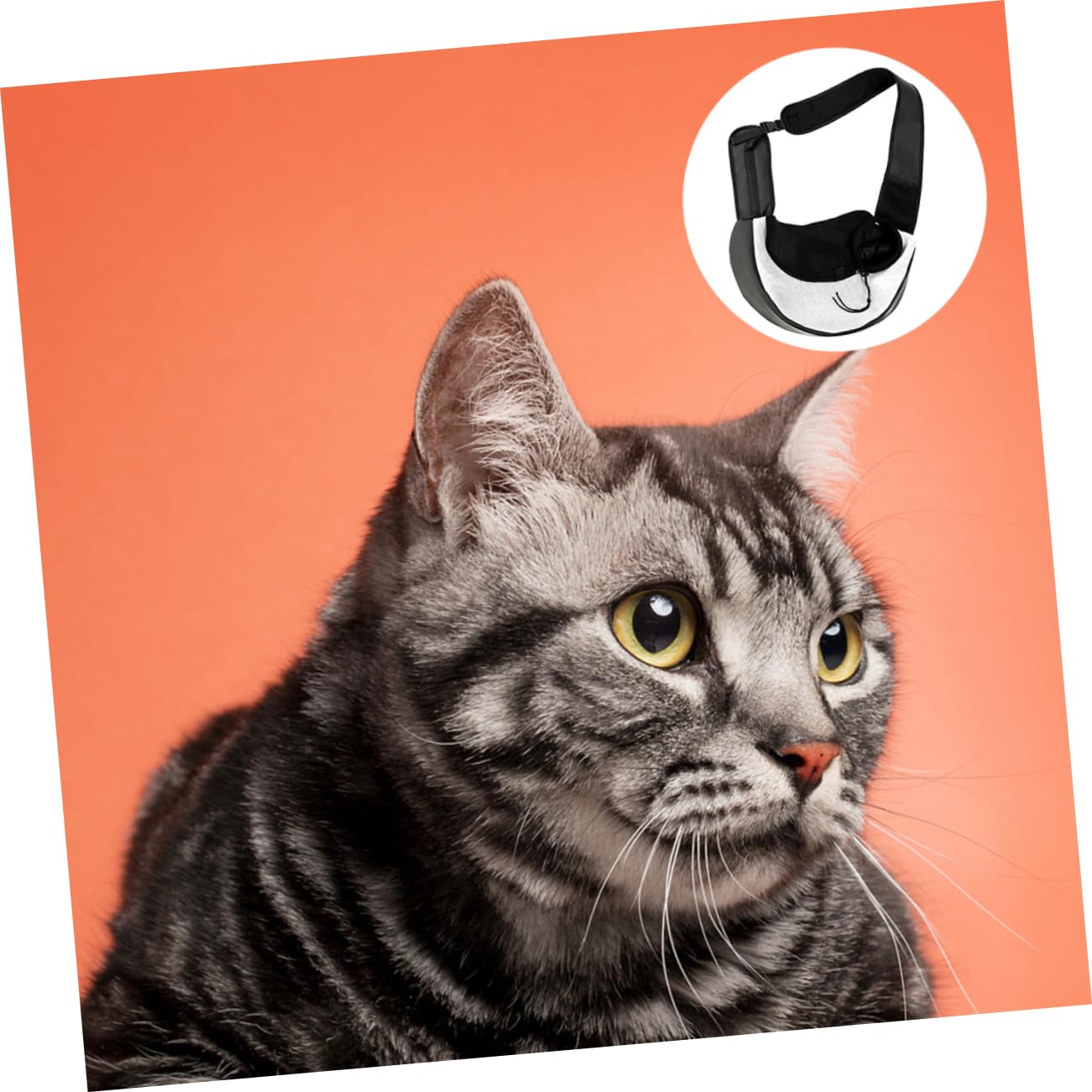 Happyyami 1Pc Cat Crossbody Bag Breathable Pet Carrier for Outdoor Travel Foldable Design Neck Collar Durable Material for Cats and Pets