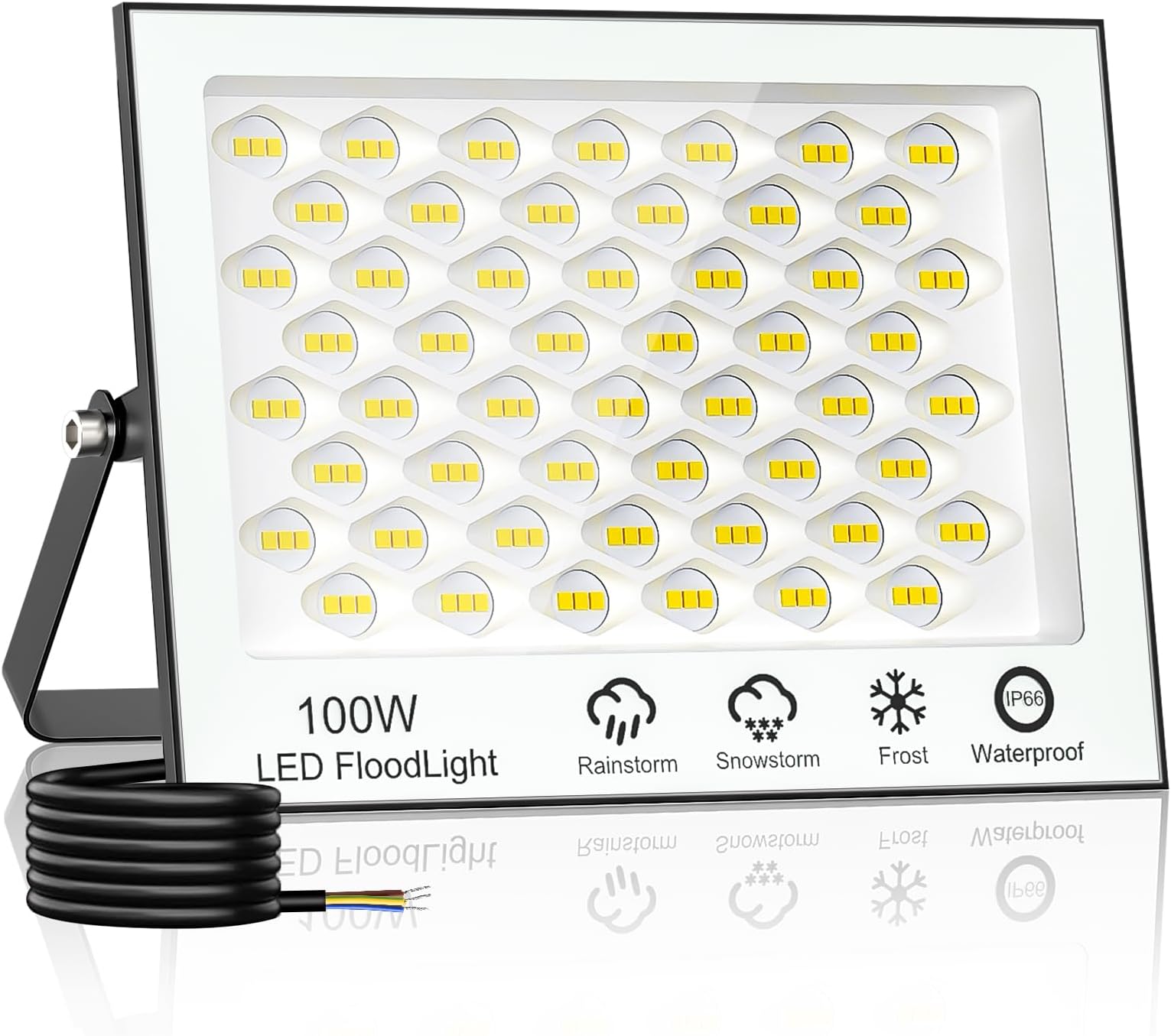 wowspeed 100W LED Floodlight Outdoor, 10000LM Outside LED Security ...