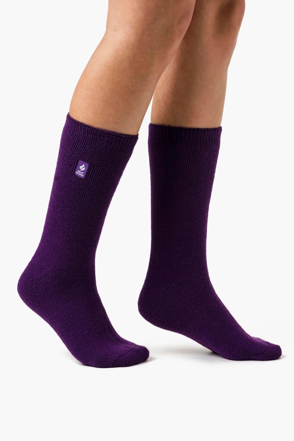 HEAT HOLDERS Lite - 3 Pairs Winter Thermal Socks for Women | Thin & Warm Socks (5-9, Purple)