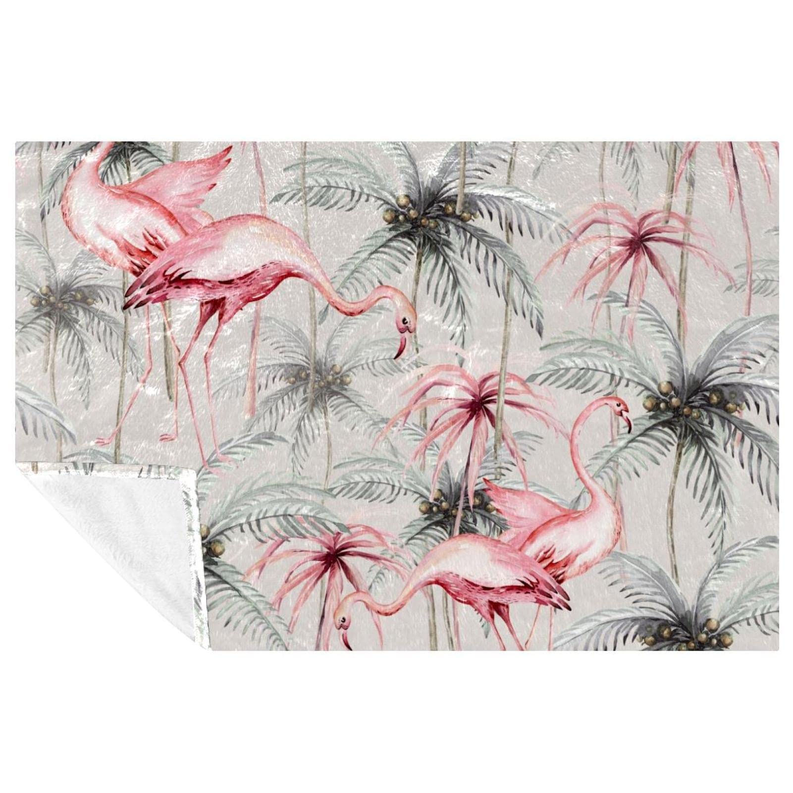 Couverture chaude flamant rose en tissu doux au toucher velours