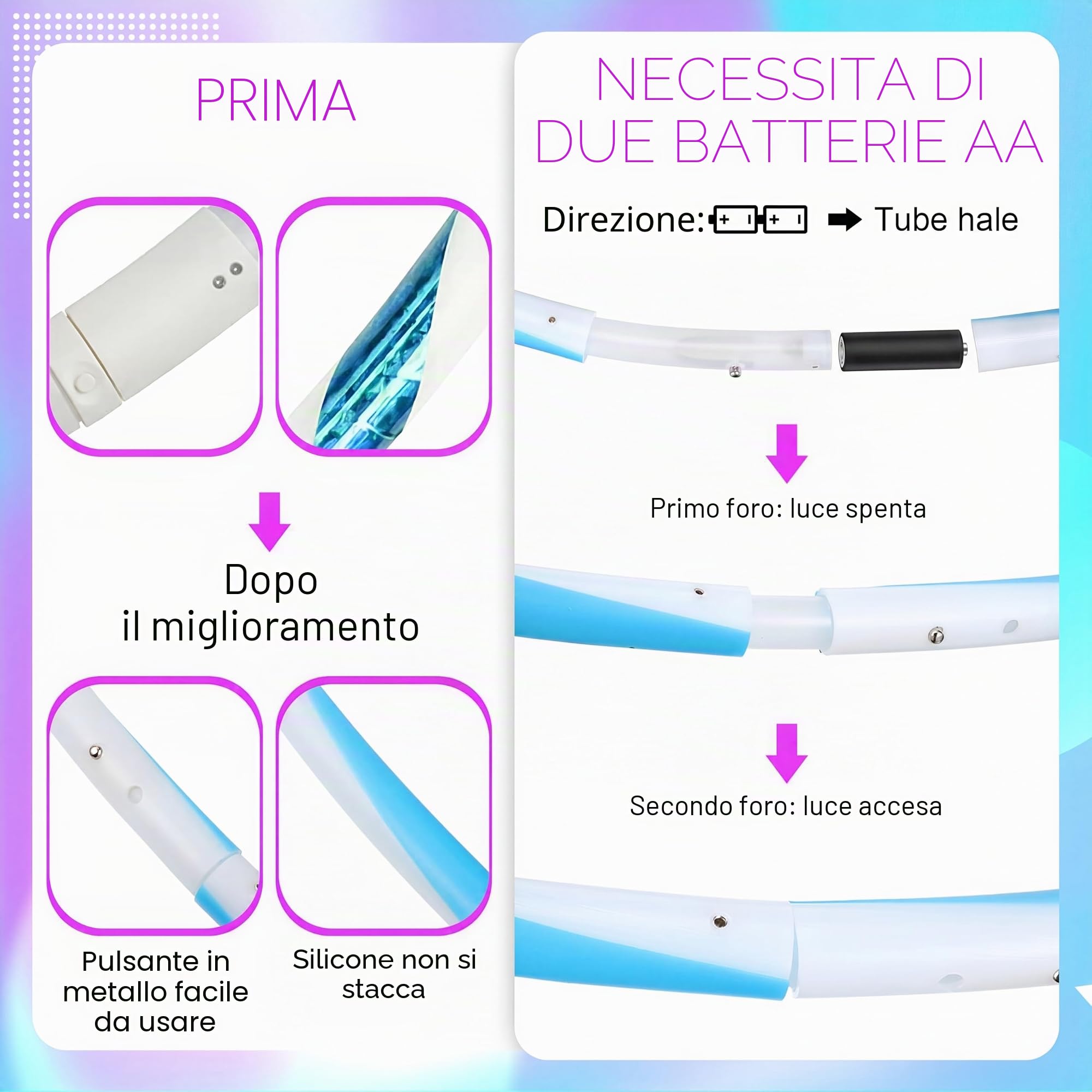 Jerify Confezione da 4 cerchi con luci LED per bambini, adulti, bambini, luci incandescenti, per fitness, fitness, 10 colori cangianti, per bambini, danza, fitness scuro