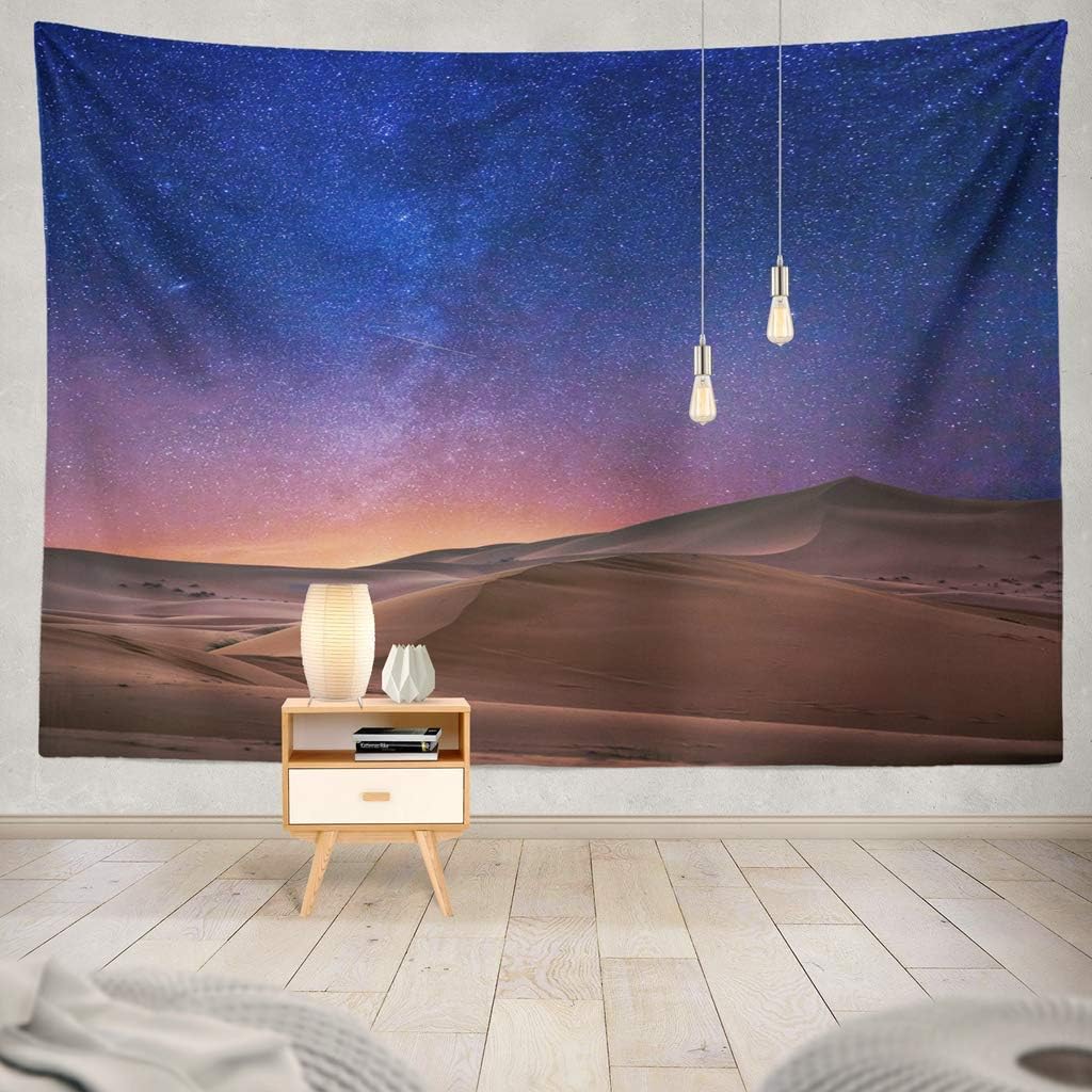 gthytjhv Sahara Desert Great Landscape Morocco Morocco Sahara Desert Night Africa African Ancient Architecture Beautiful Decorative Tapestry, Wall Hanging Tapestry for Bedroom Living R