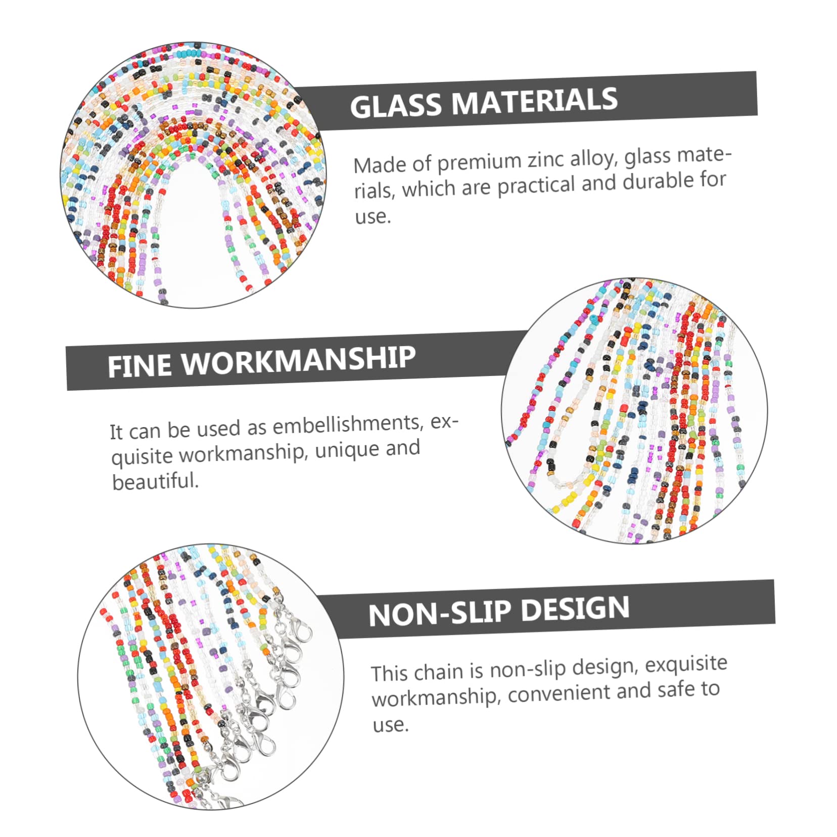 GALPADA 24piezas Cadena De Gafas Colorida De Cuerda Anti-pérdida Para Gafas Accesorio Práctico Para Uso Diario y Fácil De Instalar