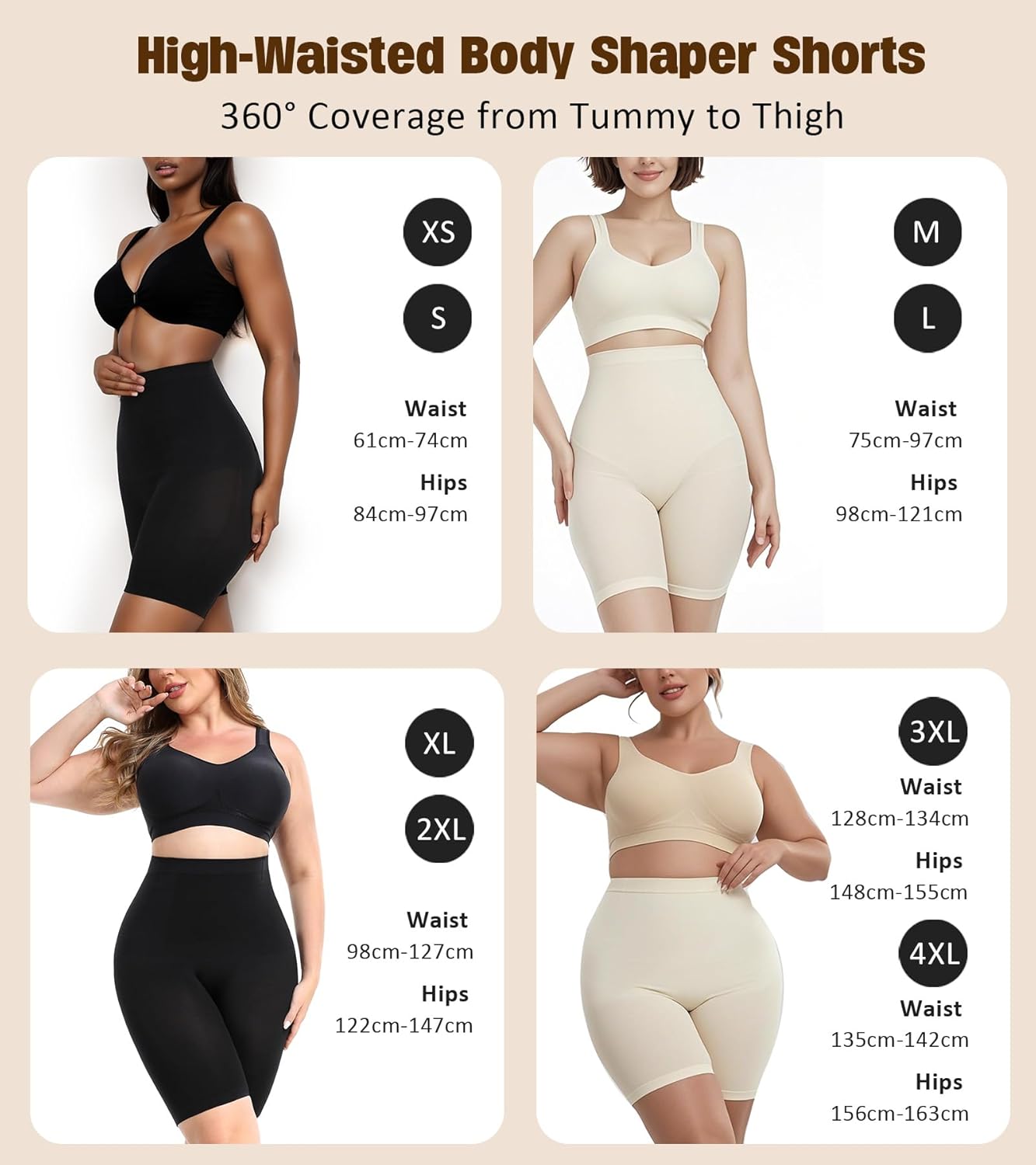 Lemorosy Shapewear for Women Tummy Control Body Shaper High Waisted Butt Lifting Shaping Shorts Seamless Shapewear Panties - Image 5