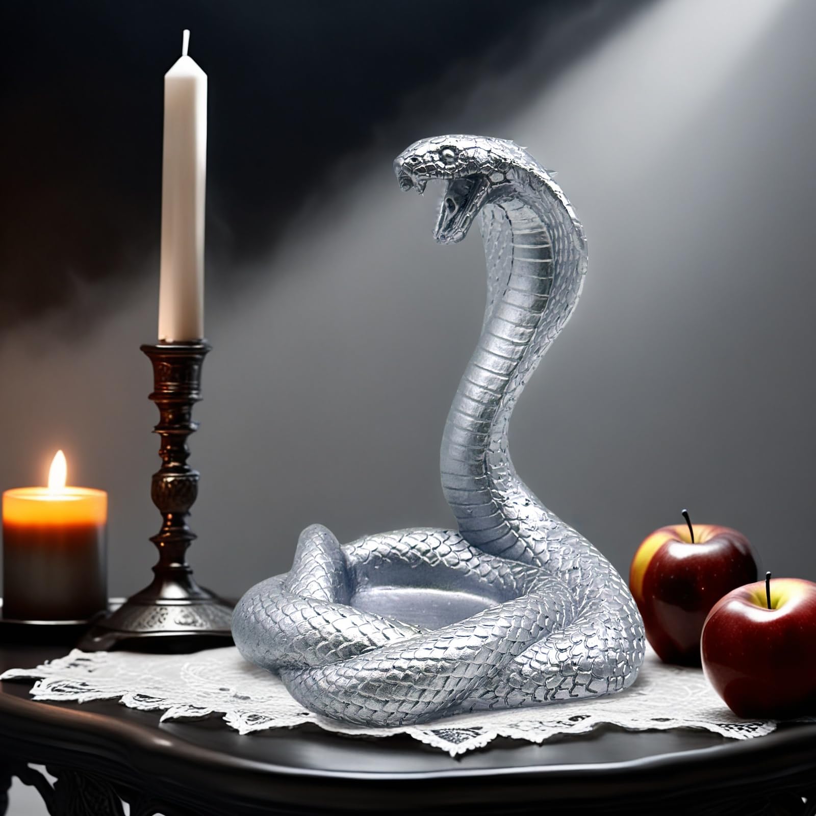 Amazon.com: SHTWX Silver King Cobra Snake Statue Figurine