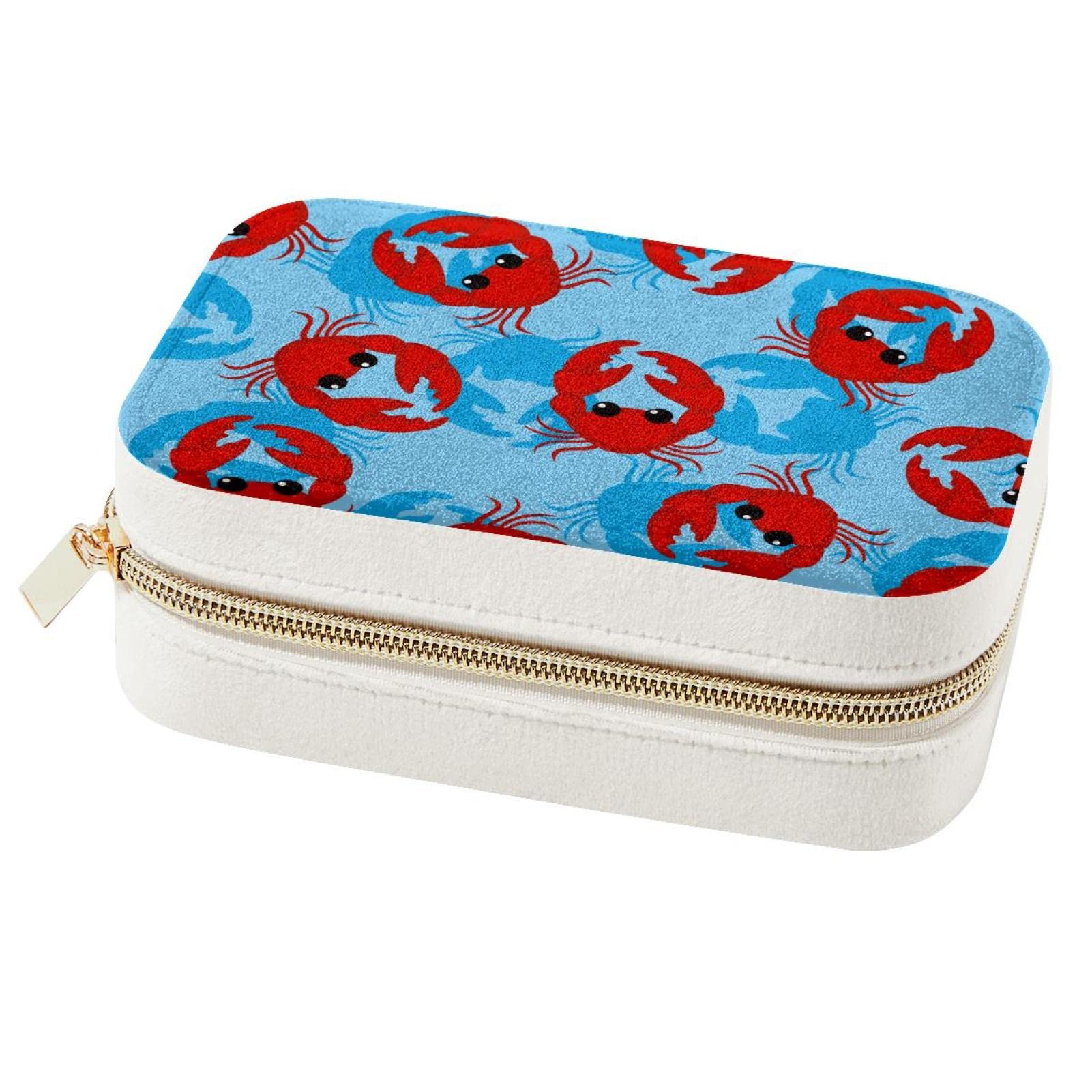 Boîte à bijoux de voyage crabe rouge, finition soignée pour coffret de rangement