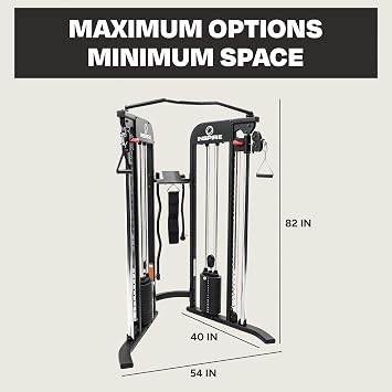 Inspire Fitness FTX Functional Trainer and Fitness Essentials Kit - Compact at Home Workout Machine with Accessories - Space Saving Design - Home Gym Cable Machine