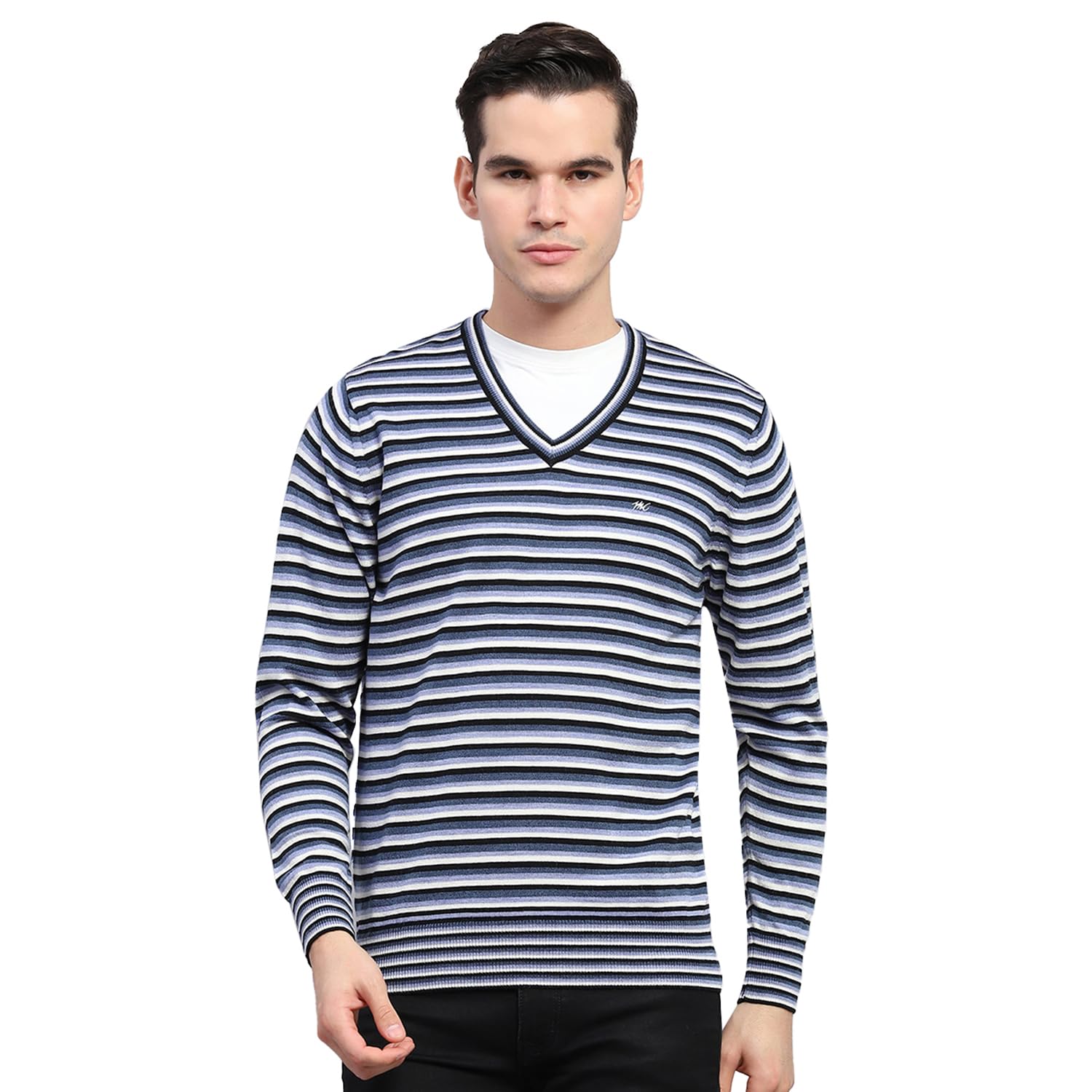 monte carlo Mens Striped V Neck Full Sleeve Pullover (1243360VN)-picture-40