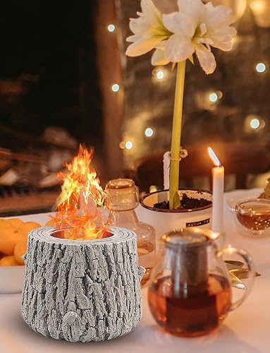 Miniatura 8 de Fogata de mesa  Mini chimenea de mesa, portátil, para tocones de árboles, sin humo y sin olor para interiores, exteriores, campamento, exterior,