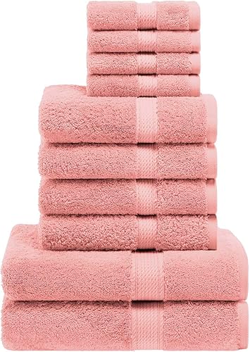 Vista 678 de SUPERIOR - Juego de toallas de algodón egipcio de 28.22 oz/m², incluye 2 toallas de baño, 2 toallas de mano, 2 toallas para la cara, artículos