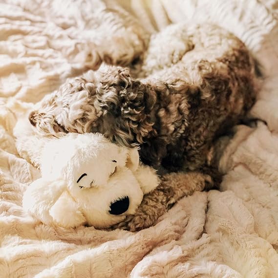 SmartPetLove Snuggle Puppy - Extra Heat Pack and Toy Bundle -  with Snuggle Puppy, Tender-Tuffs Round Pufferfish with Puncture Resistant Squeaker and Extra 12-Pack of Heat Packs for Pets