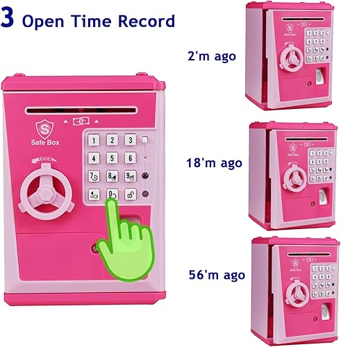 Miniatura 9 de Litpggy Kids Safe Bank with Fingerprint Password Talking ATM Piggy Bank for Real Money Toy Gift for 5-14 Years Old Boys Girls SilverBlack