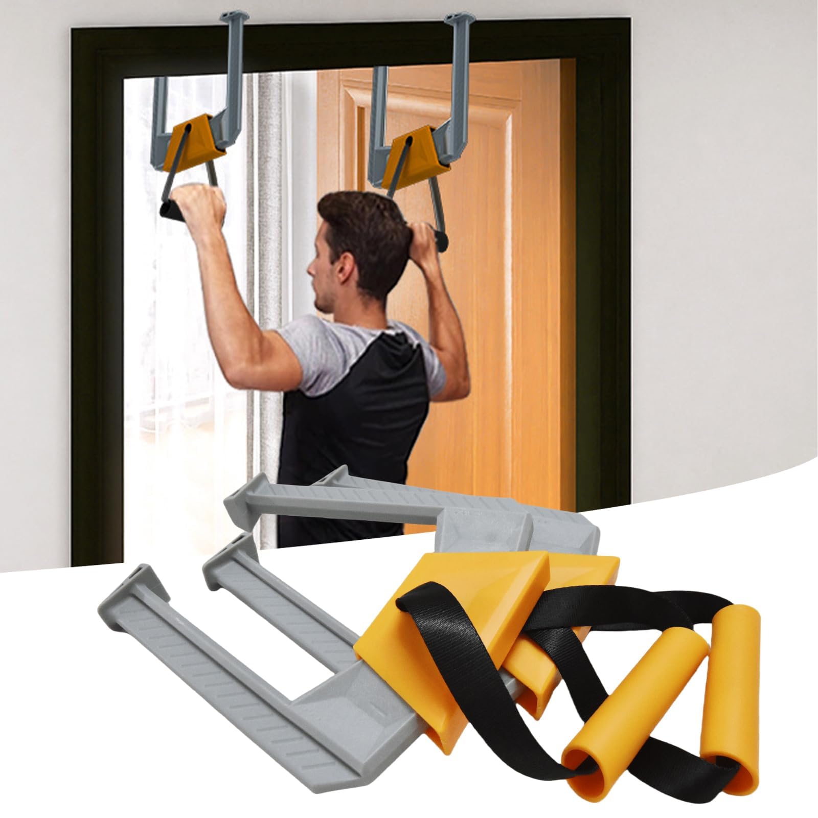 Portable Pull Up Bar - Adjustable Doorway Home Gym with 330lbs Capacity - No Screw Installation for Workout