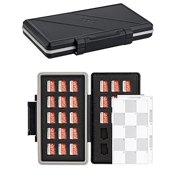 30 Slots Micro SD Card Case with Index Label, Water Resistant & Shockproof Micro SD Card Holder, Compact MicroSDHC/MicroSDXC/Micro SD Card Organizer Storage