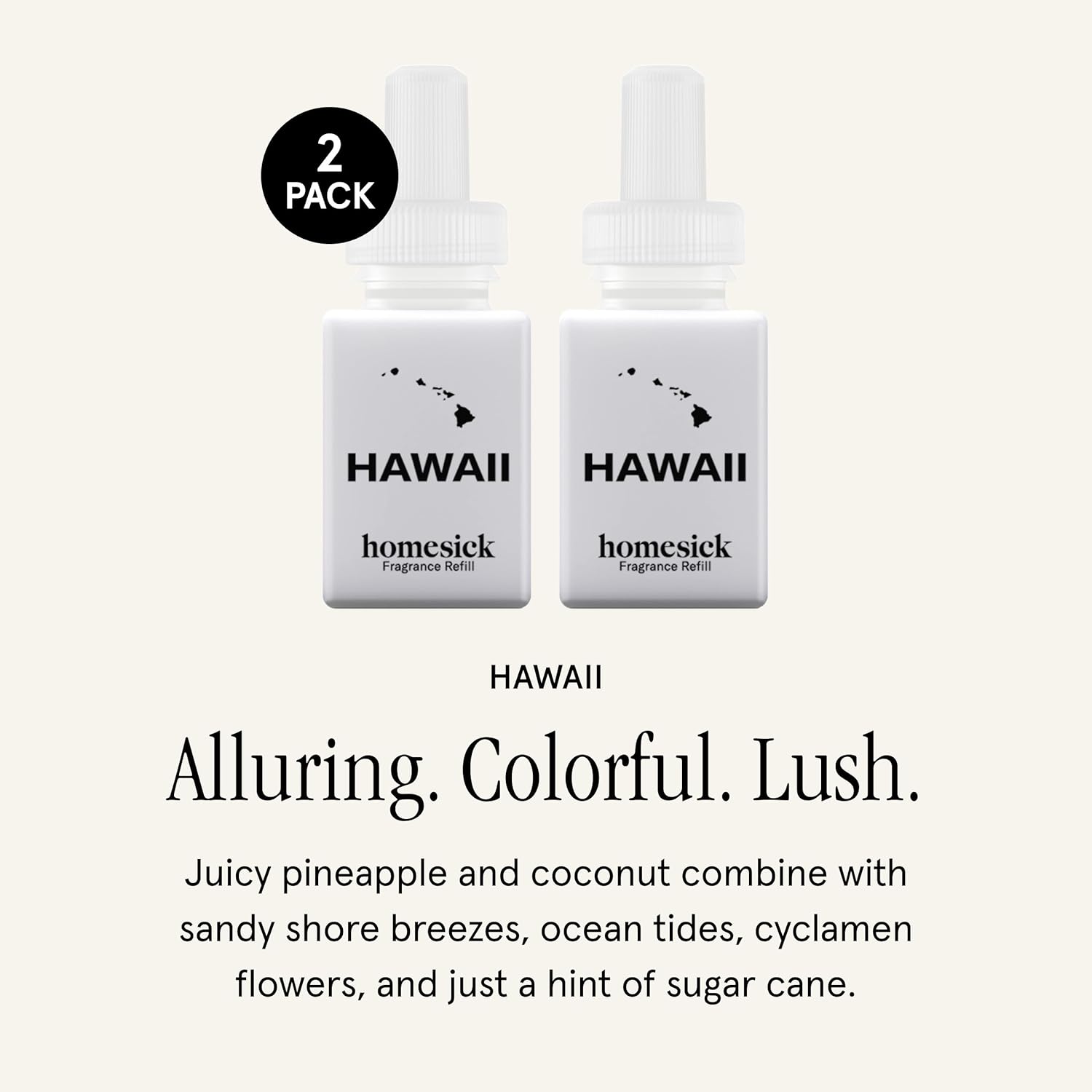 Pura & Homesick Home Scent Refill - Smart Home Air Diffuser - Up to 120-Hours of Luxury Fragrance per Refill - Home Essential - Clean & Safe Diffuser Fragrance - 2 Pack, Hawaii - Image 2