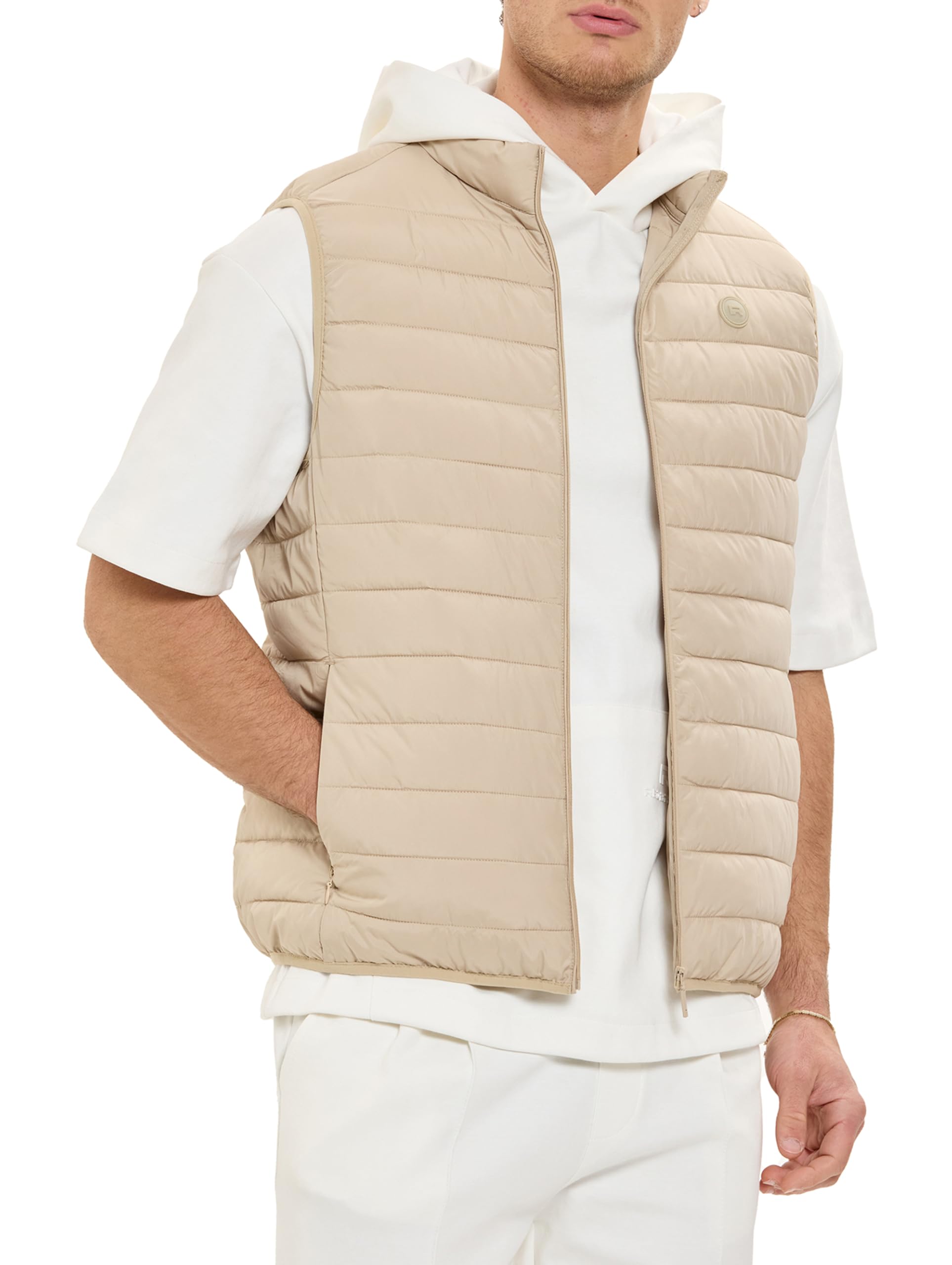 Redbridge Chaleco acolchado ligero de transición con cuello alto y cremallera, chaleco deportivo para el día a día, tiempo libre y entretiempo