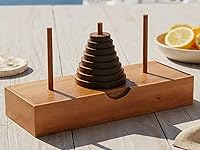 Vista 6 de BSIRI Divertidos juegos de mesa de rompecabezas de la torre de Hanoi (9 anillos) con diseños de madera para rompecabezas cerebrales