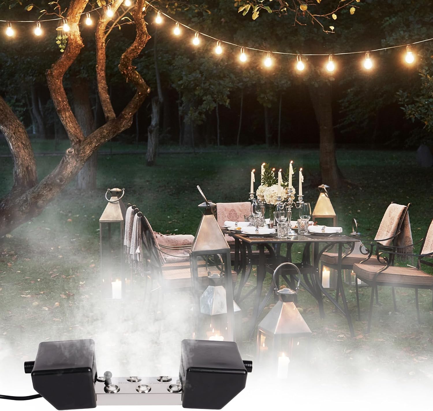 Mist Maker Fogger, 6 Head Ultrasonic Mist Maker, 5000ml/H Ultrasonic Fogger with 250W Power Supply, Perfect for Pond Garden Lawn Rockery Greenhouse Halloween Decoration (6 Head)