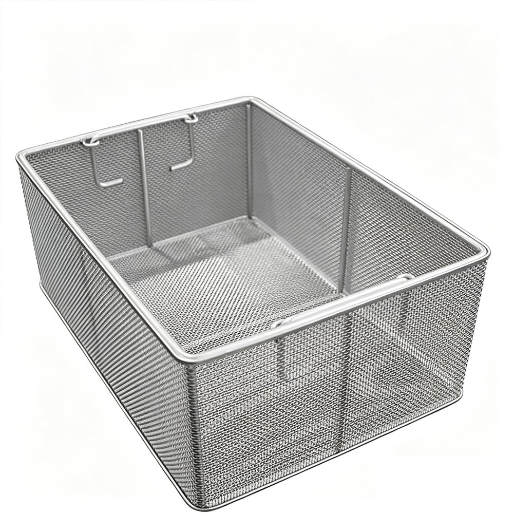yjnhxns Medical Sterilizing Basket 304 Stainless Steel Disinfection Basket mm Mesh Perforated Baskets Sterilization Tray, for Surgical Medical Hospital(30 * 20 * 15cm)
