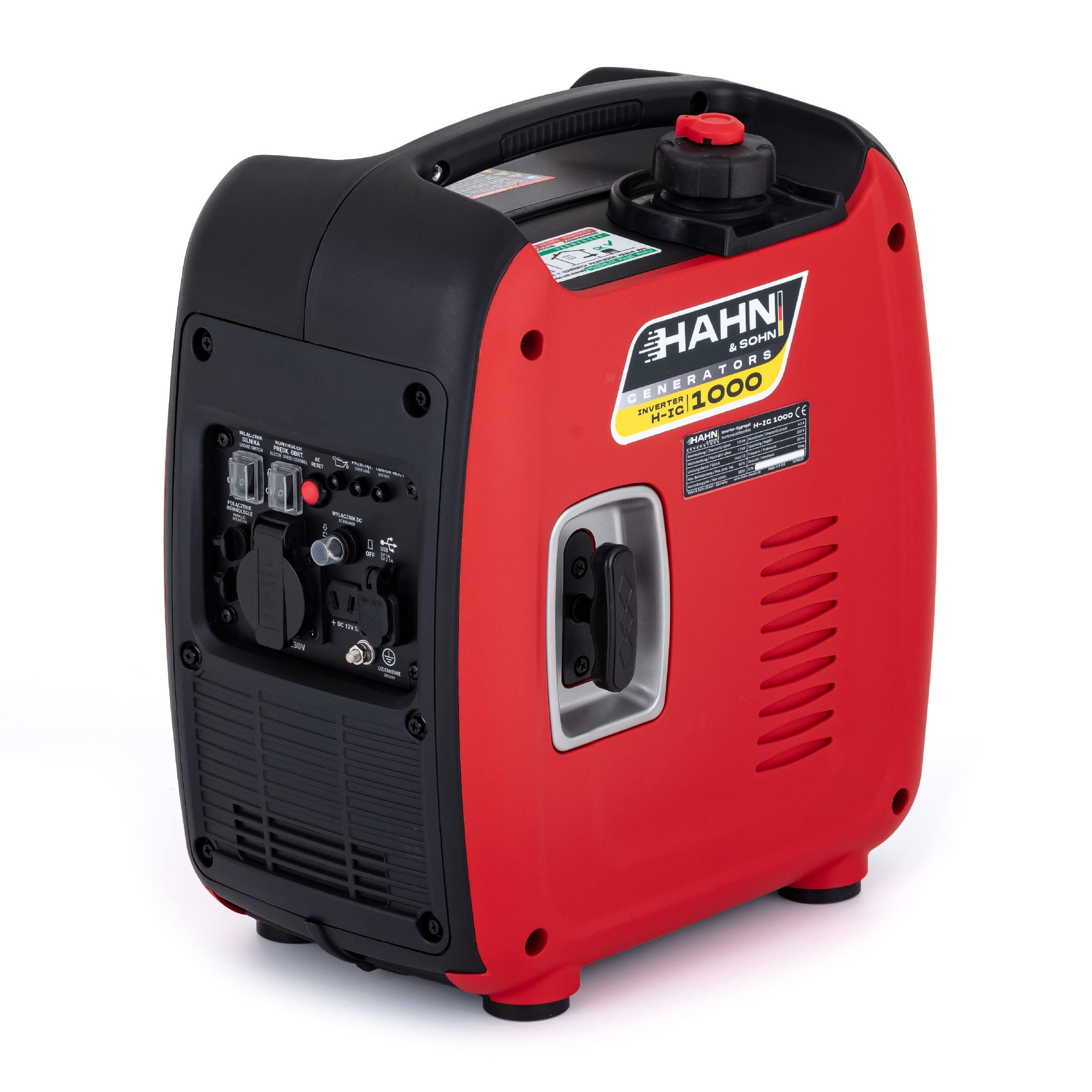 Generador a Gasolina 1,1 kW/230V – Ligero y Portátil con Tecnología Inverter para Dispositivos Sensibles – 3,5 horas – Ideal para Camping, Supervivencia, Trabajos al Aire Libre y Emergencias