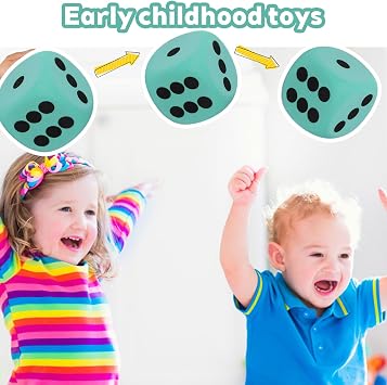 2pcs Large Dice Set, 8cm Rounded Corners Large Foam Dice, With Numerical Dots Giant Foam Dice, Cube Fidget Toy, Suitable for Themed Party Games and Enhancing Intelligence