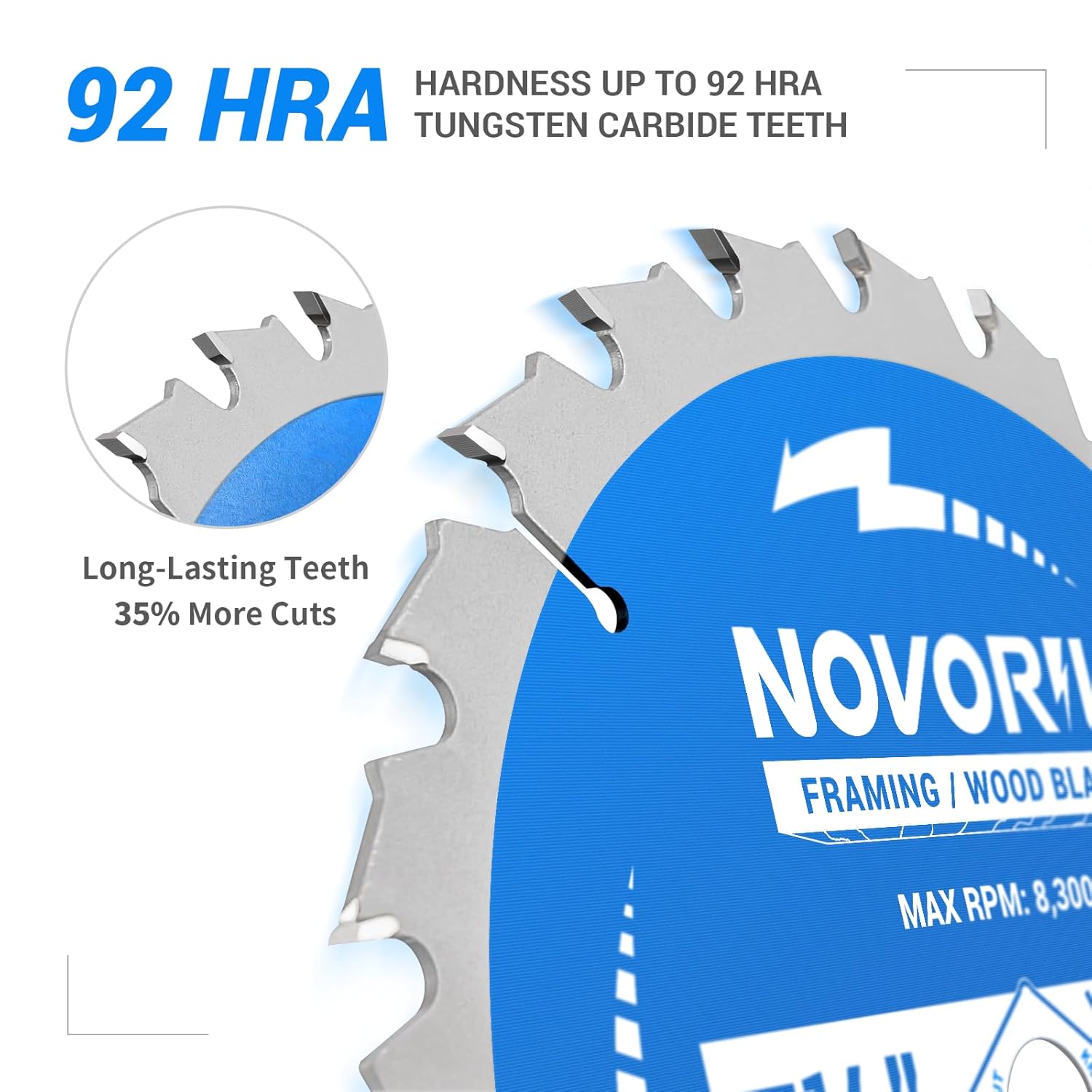 Circular Saw Blade 7-1/4" 24T 10-Pack, ATB Framing Saw Blade with Arbor 5/8", TCT Saw Blades, Professional for Wood Cutting