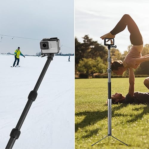 Miniatura 5 de Smatree S3C - Poste flotante extensible desmontable de fibra de carbono compatible con GoPro Hero 131211MAX109876543 Plus3GoPro 2018DJI OSMO Action