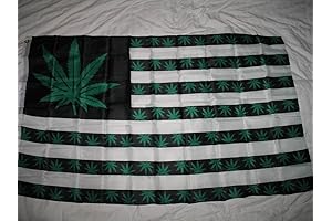 Marijuana Green 7 Point Weed American Flag Banner