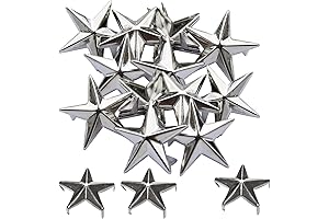 Black Gun Silver Star Studs: Punk Spikes for DIY Decorations