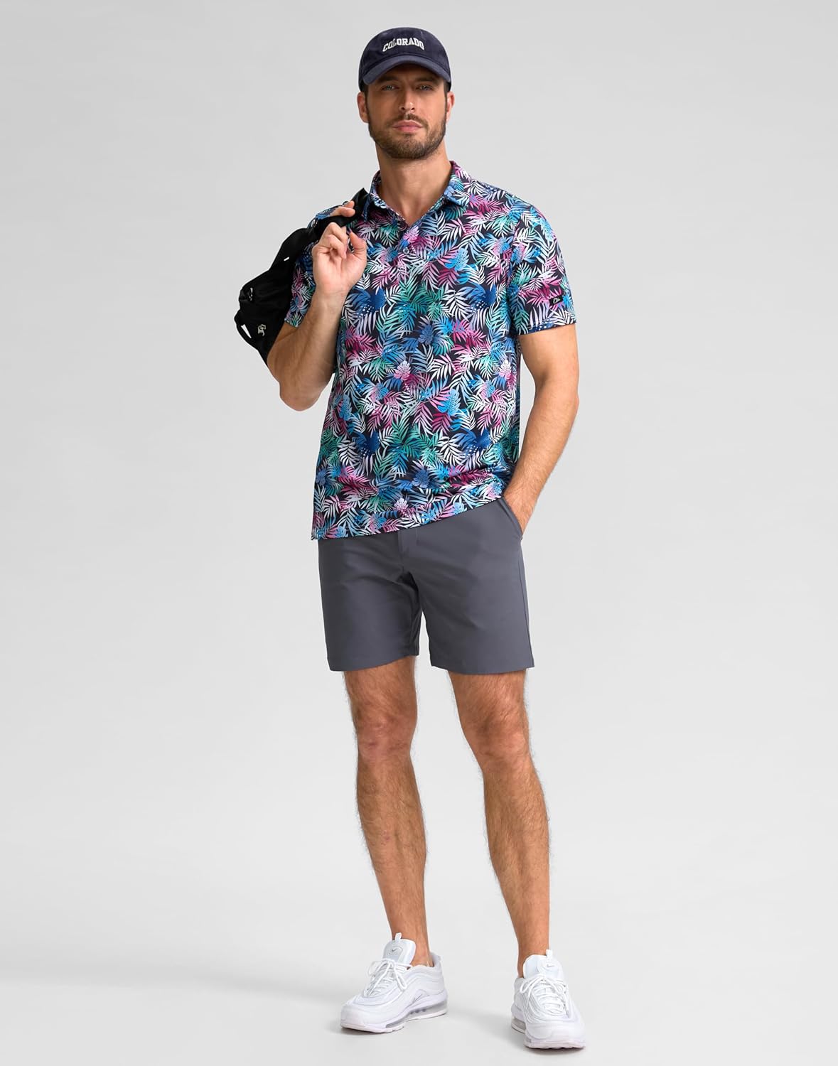 Obla Mens Golf Polo Shirts Short Sleeve Dry Fit Performance Moisture Wicking Casual Print Collared Golf Shirts for Men - Image 3