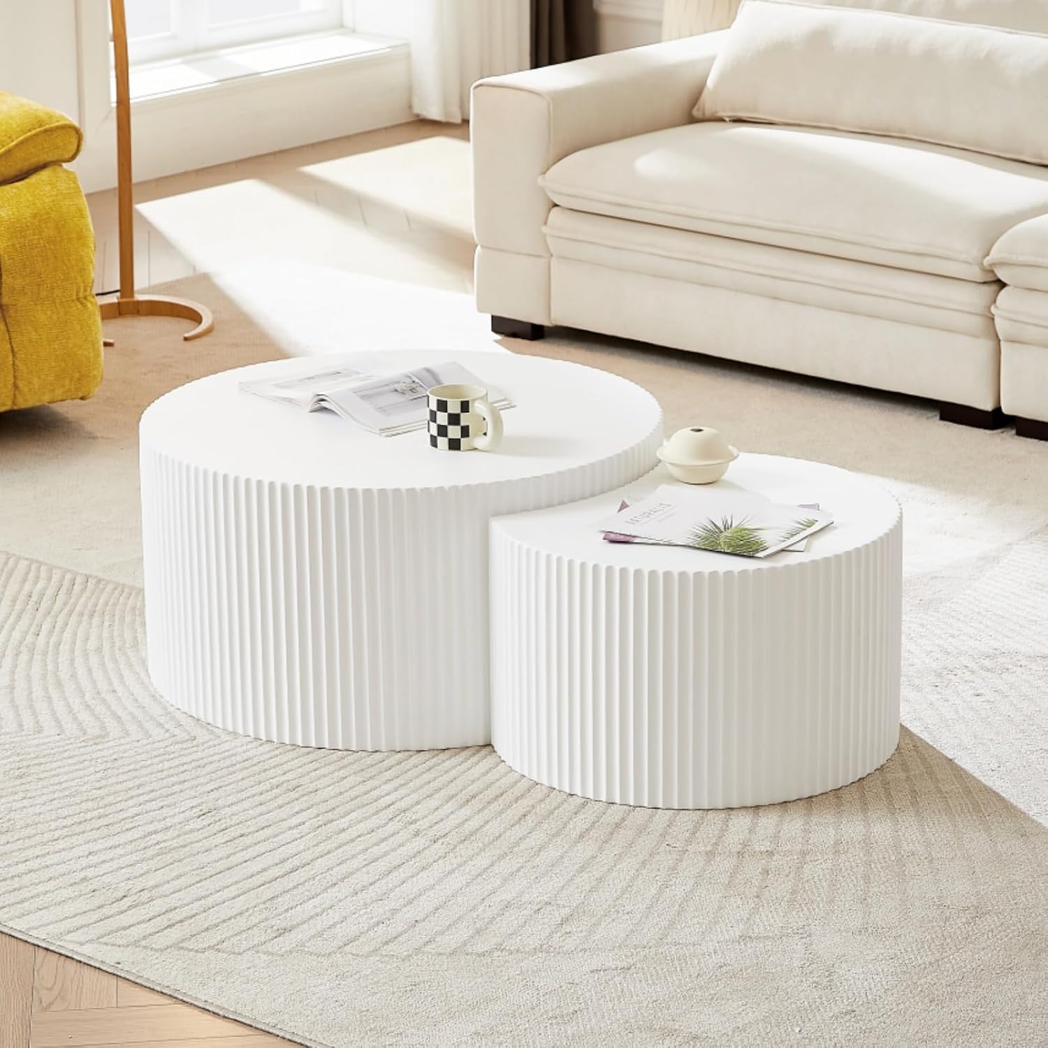 Amazon.com: WEALTHOME Nesting Coffee Table Set of 2, Modern Nesting ...