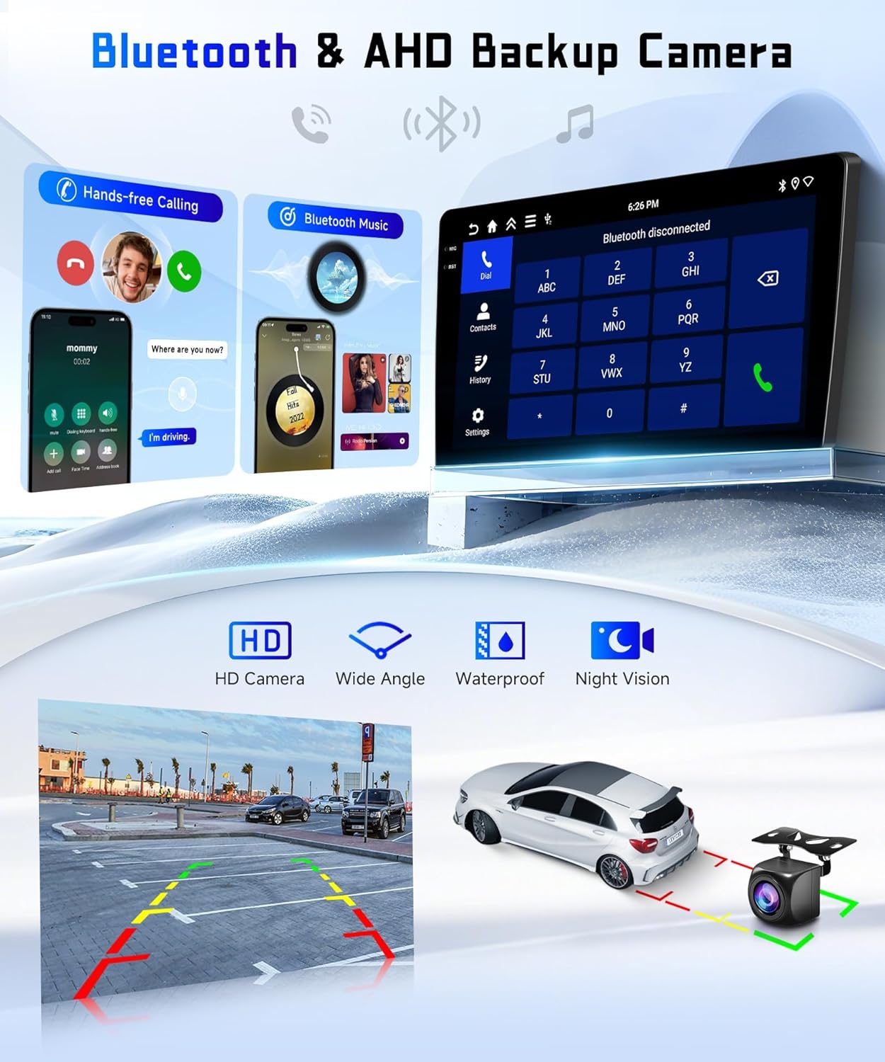 4G+128G Car Radio Stereo for Ford Escape/Mazda Tribute 2007-2012, 9inch HD in-Cell Touch Screen/Android 15/Wireless CarPlay/Android Auto/GPS/WiFi/5.0Bluetooth/FM/SWC/AHD Camera