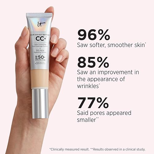 Miniatura 6 de it CosmeticsYour Skin But Better CC crema con factor de protección solar de 50 tamaño súper 253 onzas líquidas Medium Tan