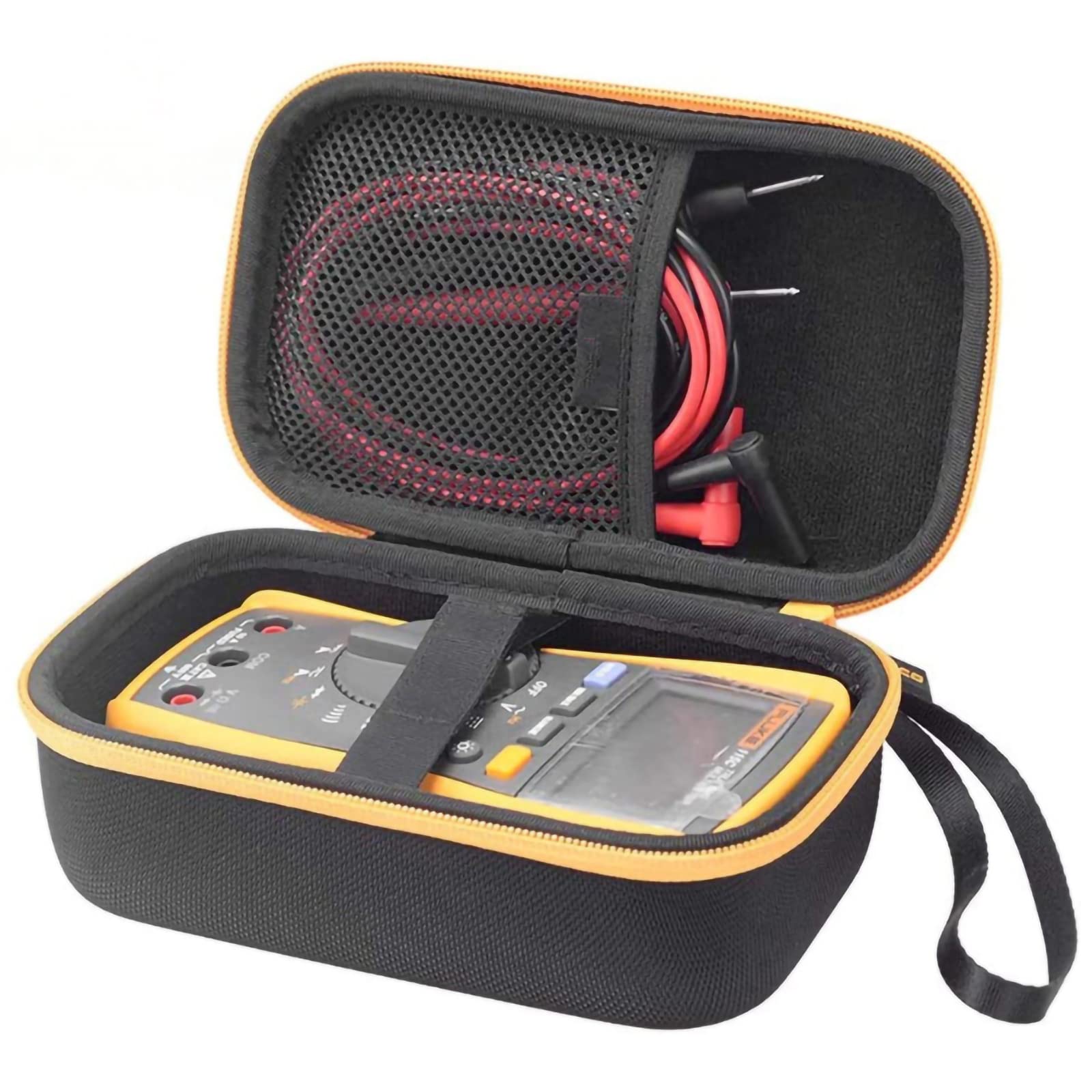 Xiangtat Hard Case for Fluke 117/115/116 Electricians True RMS Digital Multimeter, Protective Carrying Storage Bag with Accessories Mesh Pocket