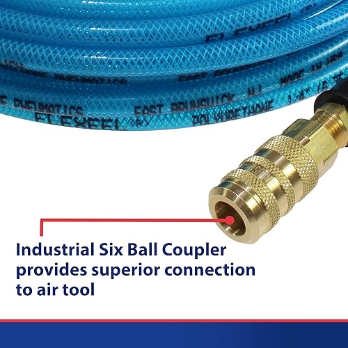 Miniatura 4 de Coilhose Pneumatics PFE4100TS15X Flexeel Manguera de aire de poliuretano reforzado, 14" diámetro interior, 100' de longitud con acoplador industrial