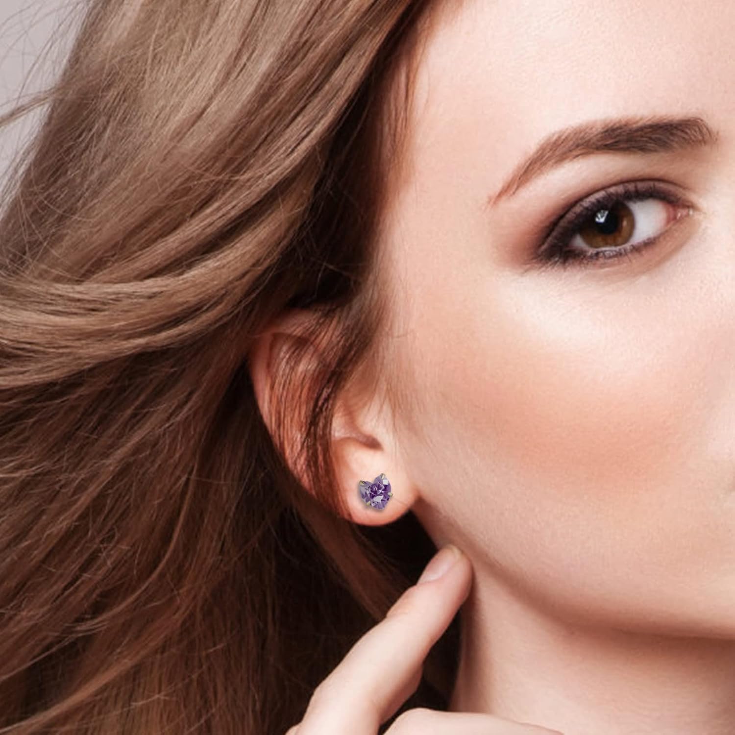 12 Pairs Flat Back Stud Earrings for Women Screw Back Surgical Stainless Steel 18K Gold Plated Silver Heart Star Round Cubic Zirconia CZ Birthstone Stud Earrings Set - Image 6