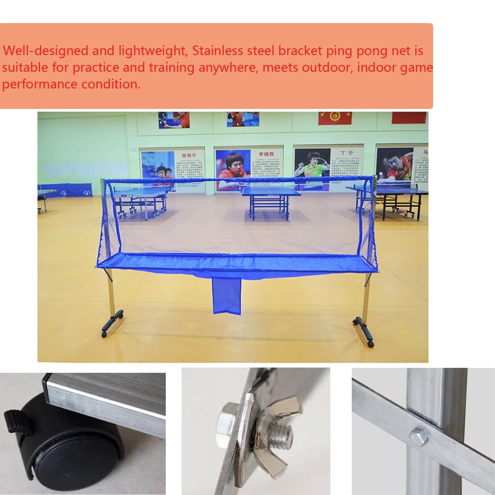 Red móvil para atrapar Pelotas de Ping-Pong, Accesorios para Practicar Ping-Pong en Interiores y Exteriores, Herramienta de Entrenamiento para Adultos y niños.