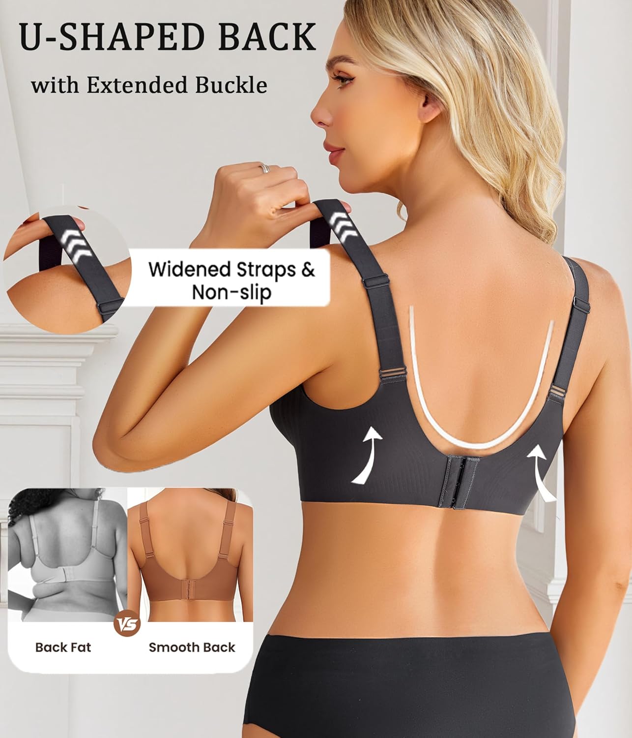 Avidlove Wireless Bras for Women Bras No Underwire Seamless Push Up Bralette Full Coverage Comfort Bra Everyday Bra - Image 3