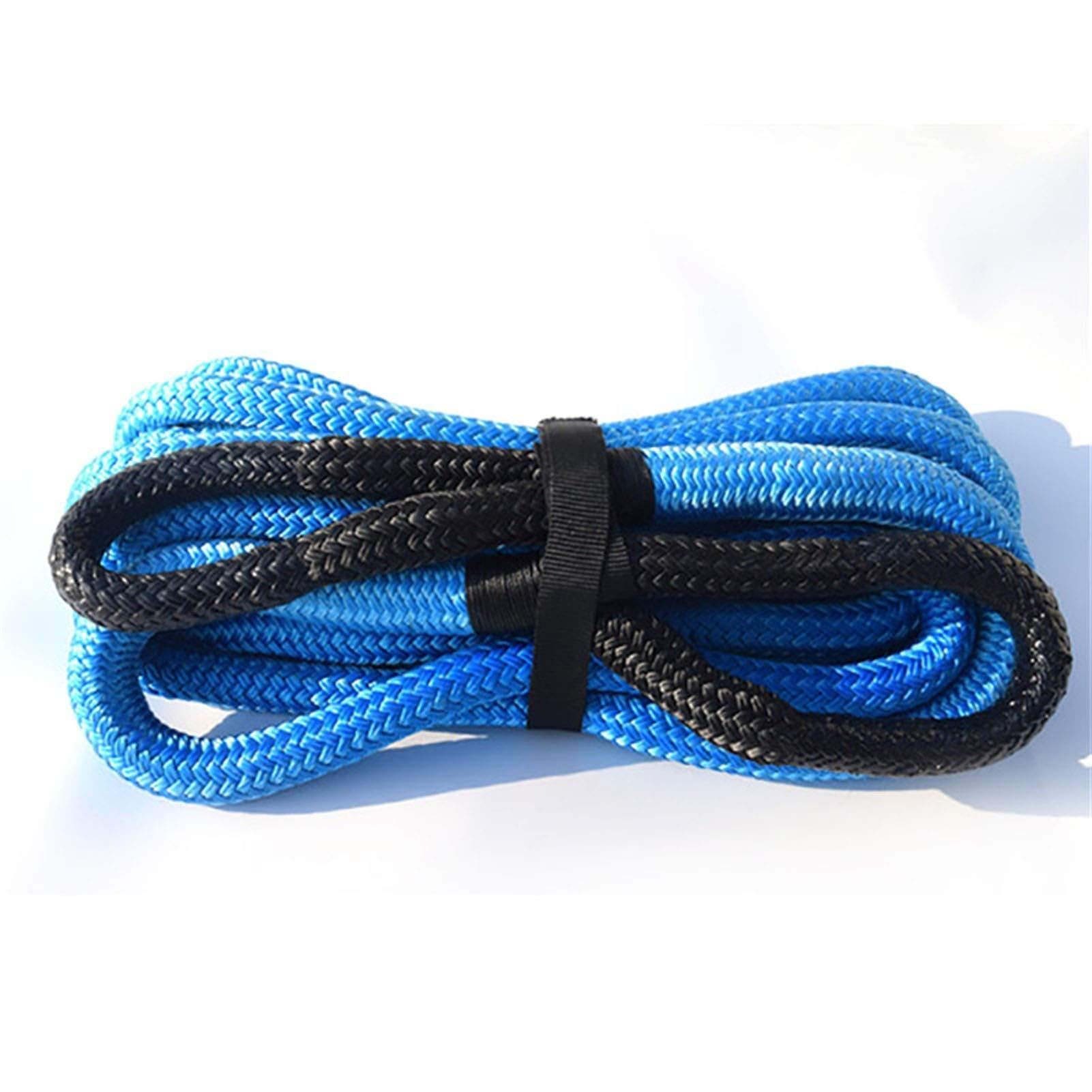 Winch Rope, Kinetic Rope,Recovery Rope,Double Braided Nylon Energy Rope(22mm 9m Blue)