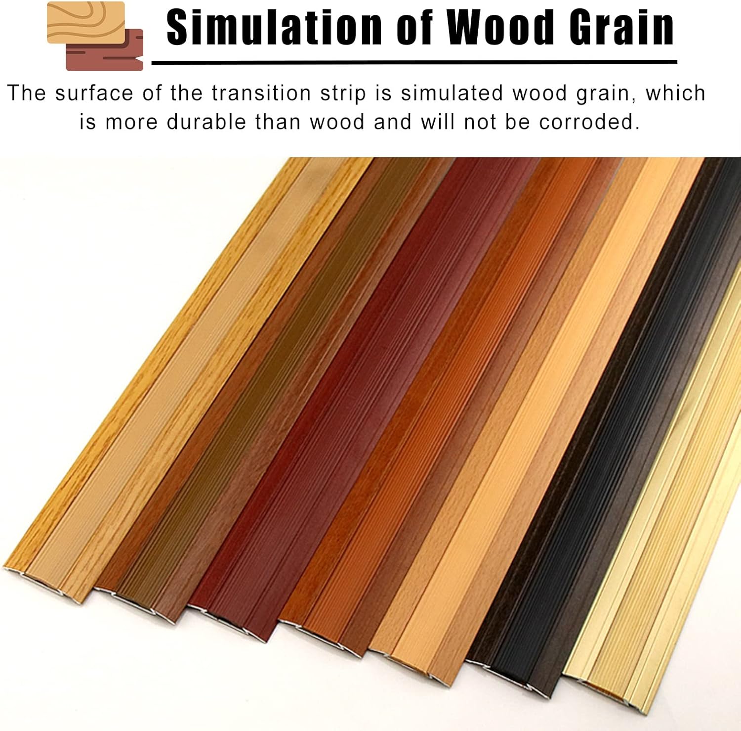 Doorway Uneven Floor Transition Strip, 90 Cm Anti-Slip Strip Threshold Strip, Stair Safety Aluminum Alloy Transition Strips, Seam Binder for Carpet & Floor, Metal Door Flooring Strip ( Color : Style 1