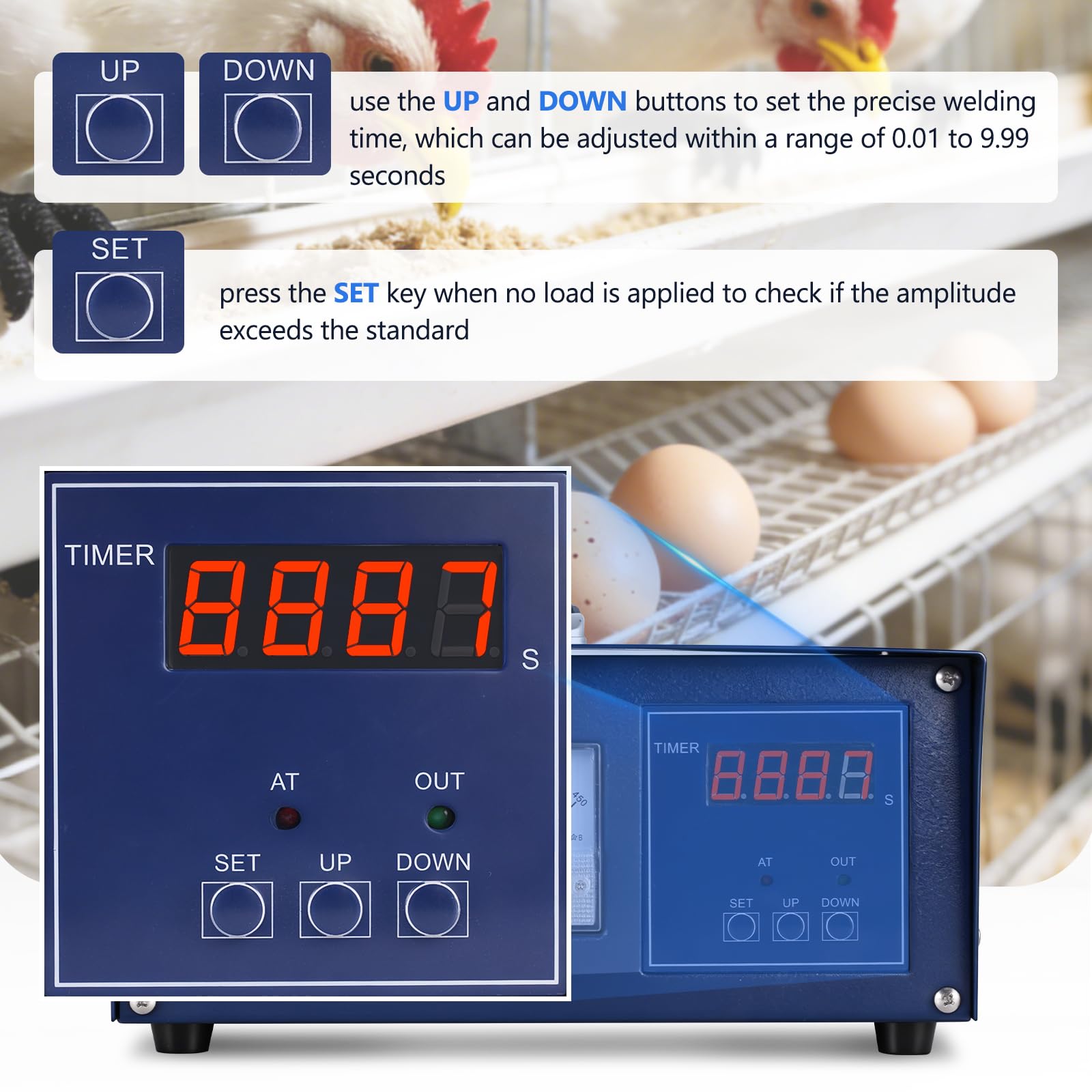 BAOSHISHAN 500W Máquina de soldadura por puntos de plástico ultrasónico para material plástico PP Huevos de granja Correa de estiércol 220V (500W Máquina para cinta de estiércol de huevo)