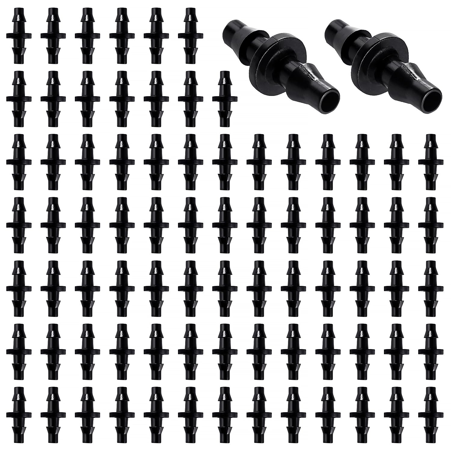 VooGenzek 80 PCS 4/7 mm Plastic Drip Hose Connector, Irrigation Straight-Through Joints