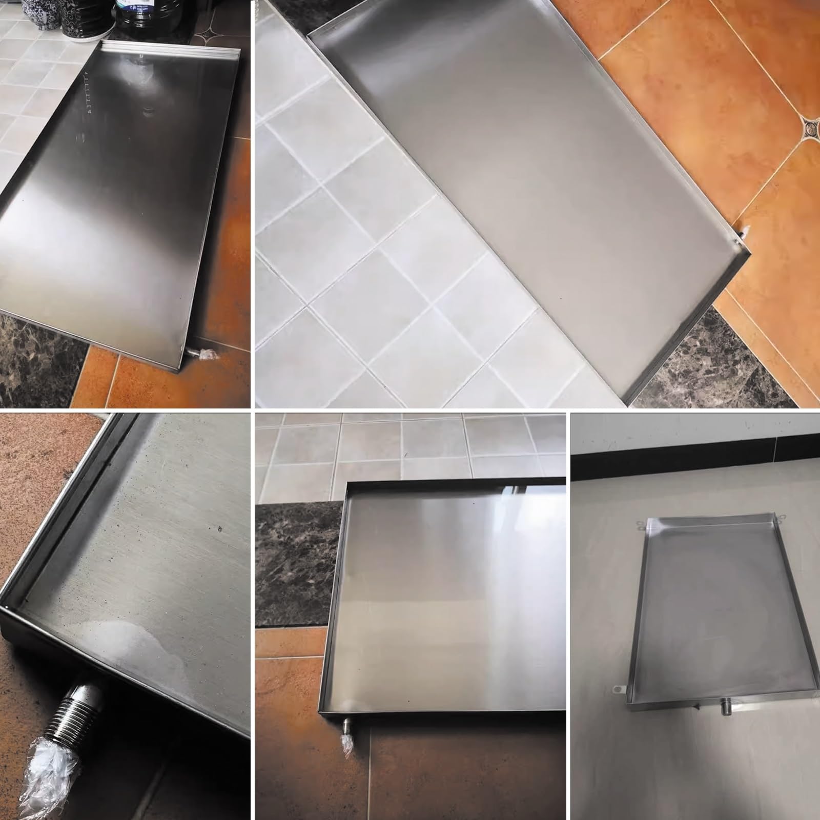 Bacinella Raccogli Acqua Condizionatore Saldatura Laser Senza Giunzioni Alta 10 cm Adatta for unità di Condizionamento Dells Aria Officine e Stazioni di Distribuzione(20x20cm (8x8in))