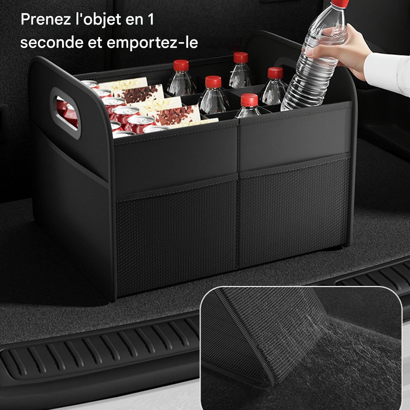 Organizador de Almacenamiento para Maletero Organizador Plegable para Carga | Contenedor Impermeable Antideslizante de 30L con Asas para Snacks, Camping, Vajilla, Verduras y Frutas