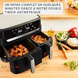 Moulinex air fryer deux compartiments + livre de 20 recettes, Capacité XXL 8,3L, Jusqu'à 8 personnes, 7 Programmes automatiques, Ecran tactile digital, Dual essential inox, YY5545FB - 3