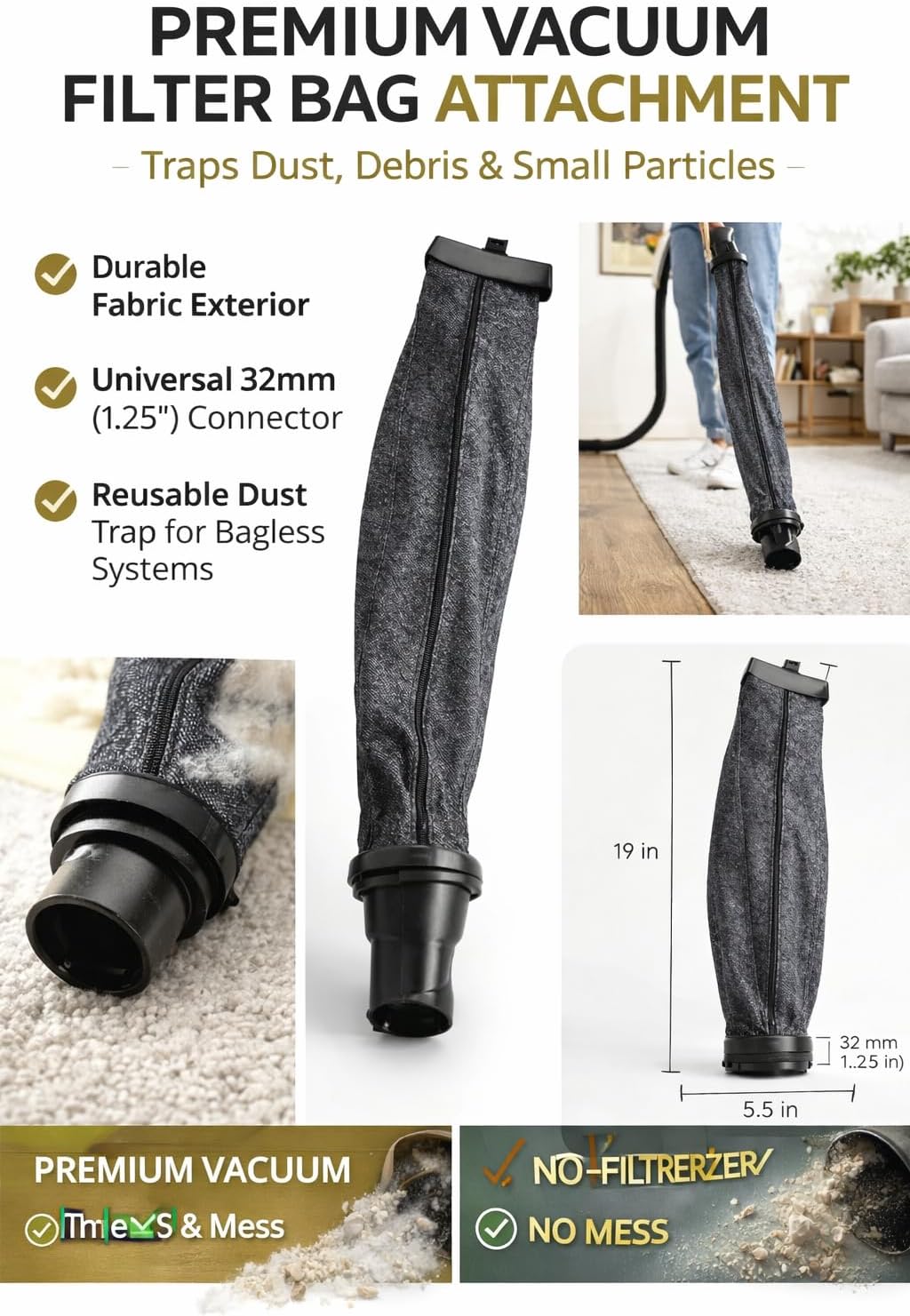 Replacement of Kirby G4 Vacuum Cloth Bag With Mini Emptor And Fill Tube Assembly #187994G