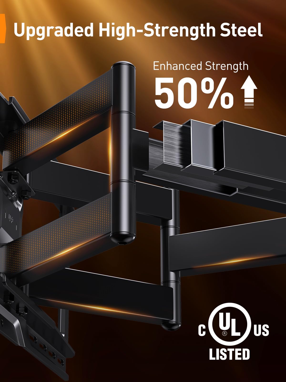 Perlegear vollbewegliche TV Wandhalterung für 42–90 Zoll Fernseher bis zu 68KG, vormontierte TV Halterung mit werkzeugfreier Neigung, Schwenkung, Verlängerung, Max VESA 600 x 400mm, PGLF16