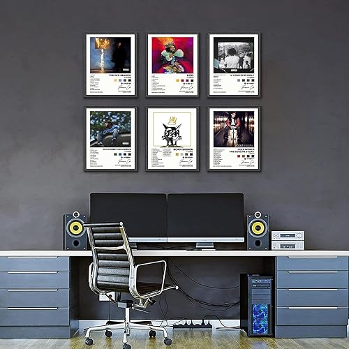 Miniatura 5 de DIDIDO J Poster Cole - Portada de álbum, impresión limitada, pósteres de lienzo musical de rapero, arte de pared, juego de 6 para decoración de