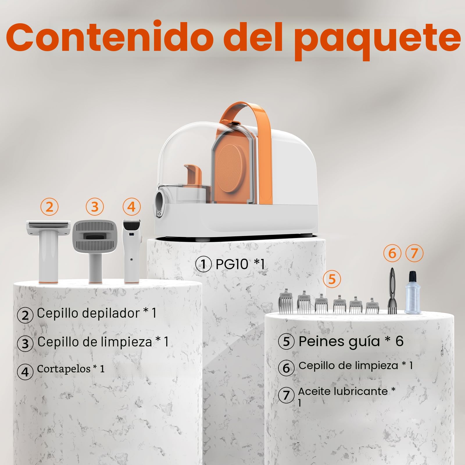 AIRROBO PG10 Aspirador pelos mascotas, Cortapelos perros con Aspiradora de Pelo, 12000 Pa, Máquina de Corte Silenciosa para Perros y Gatos, Incluye 4 Herramientas de Aseo