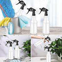 Vista 4 de Zubebe Paquete de 24 botellas rociadoras de plástico de 32 onzas a granel, botellas de spray vacías a prueba de fugas resistentes para suministros